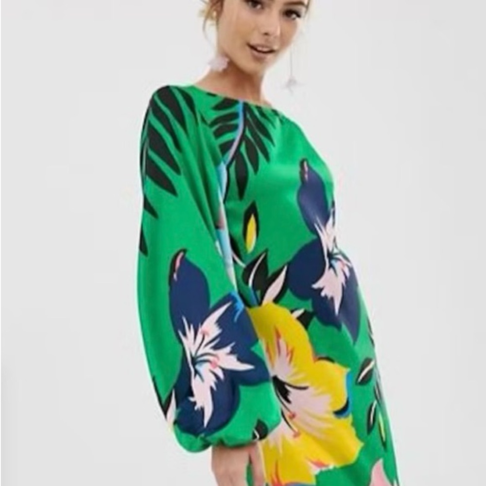 Colorful Floral Mini Dress - Picture 4 of 4
